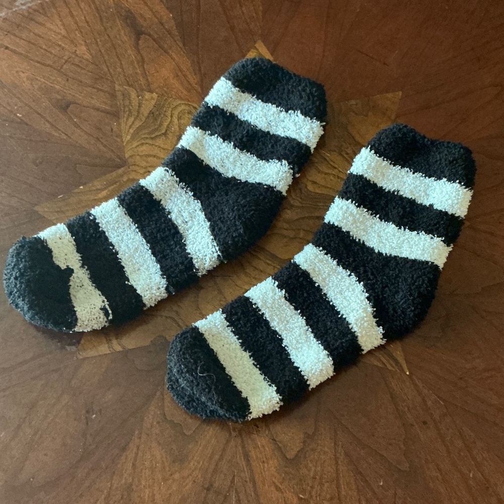 Cozy Black and Gray Striped Socks